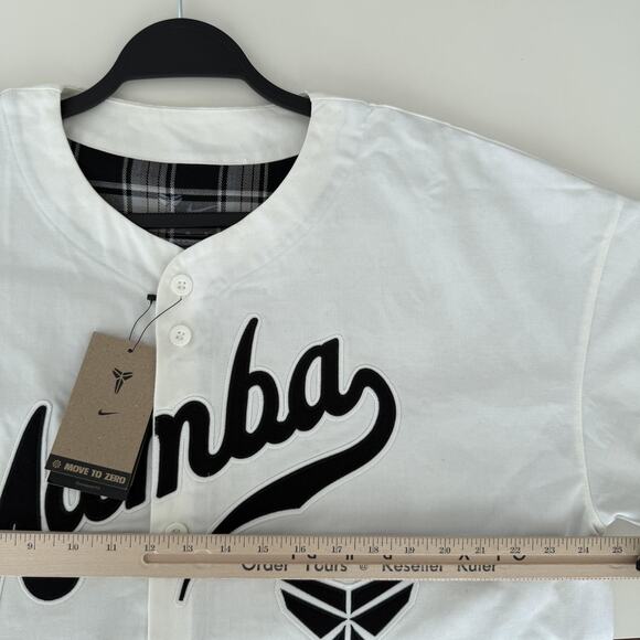 Nike Kobe Mamba Jersey Mens Medium White Black Baseball Shirt Bryant NBA 24 - Picture 8 of 11